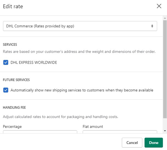 Rates At Checkout For Shopify DHL Express Commerce Support